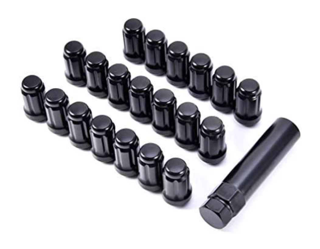 Jeep Wrangler JK/JKU Black Splined Lug Nut Kit 1/2x20