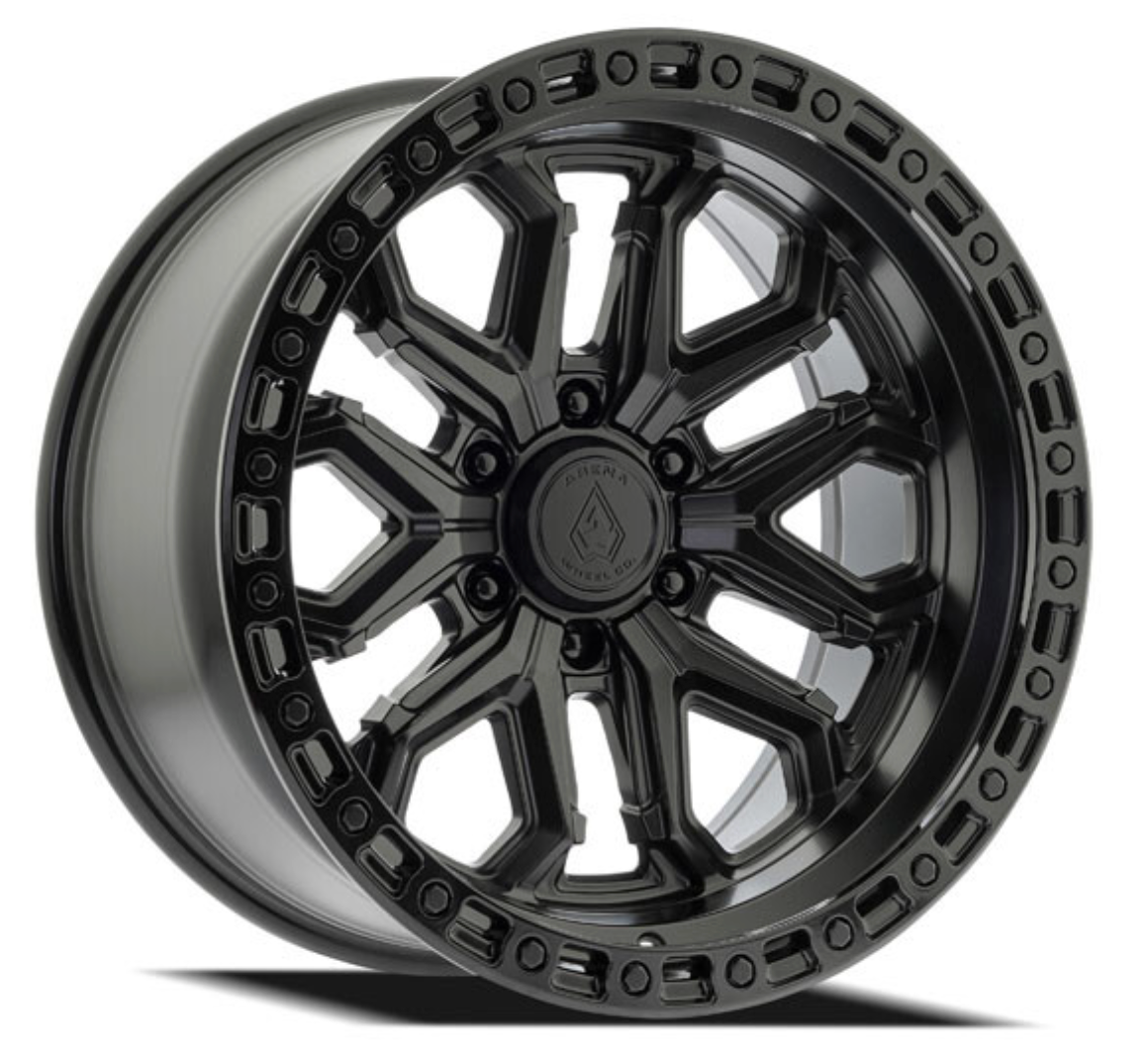 Arena Jackal 20x9 0mm Satin Black Center Glossy Black Lip