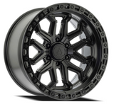 Arena Jackal 20x9 0mm Satin Black Center Glossy Black Lip