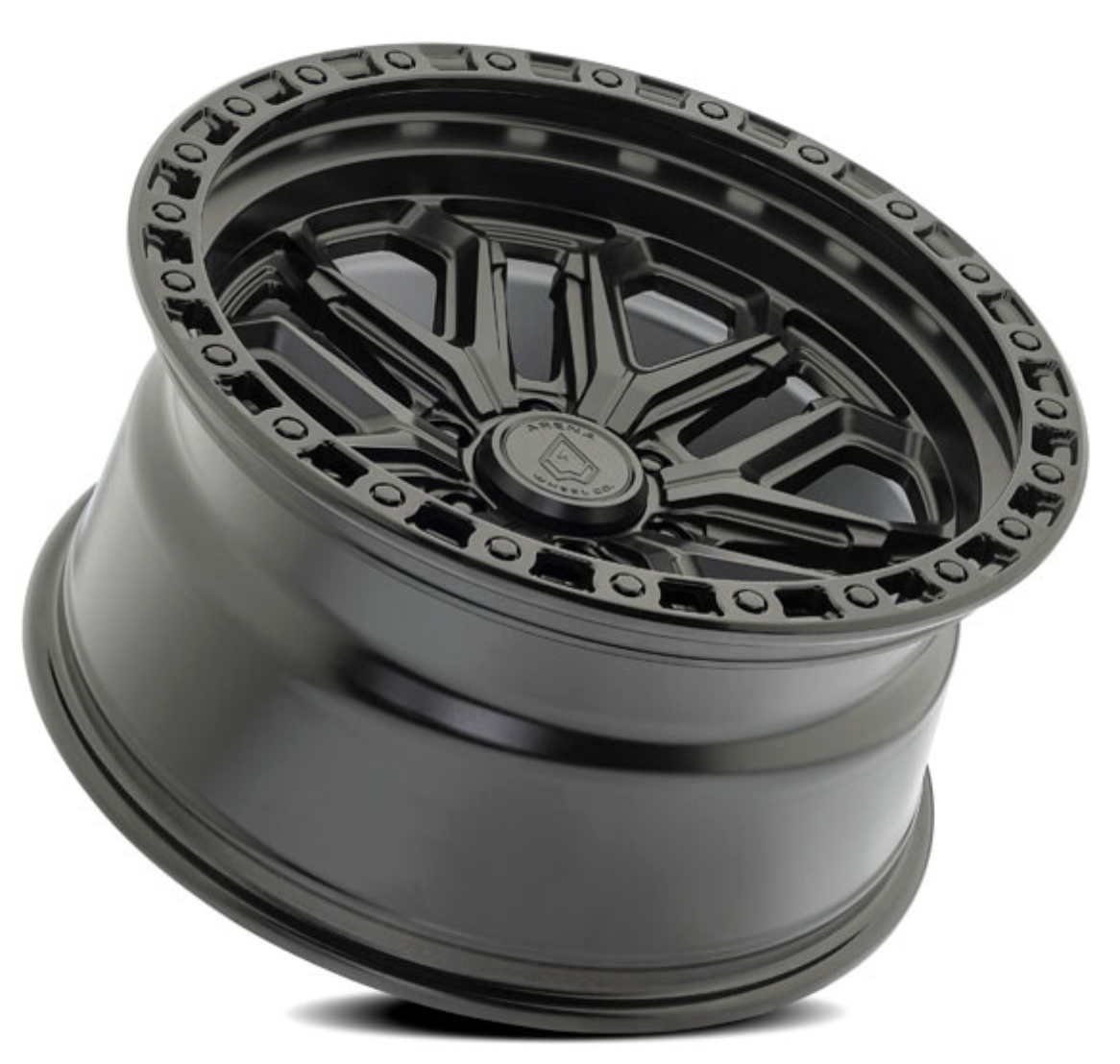 Arena Jackal 20x9 0mm Satin Black Center Glossy Black Lip