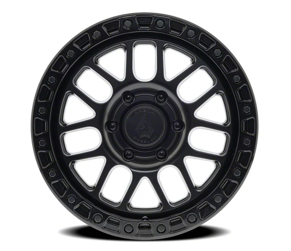 Arena Boost 17x9 0mm Satin Black Center Glossy Black Lip