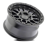 Arena Boost 17x9 0mm Satin Black Center Glossy Black Lip