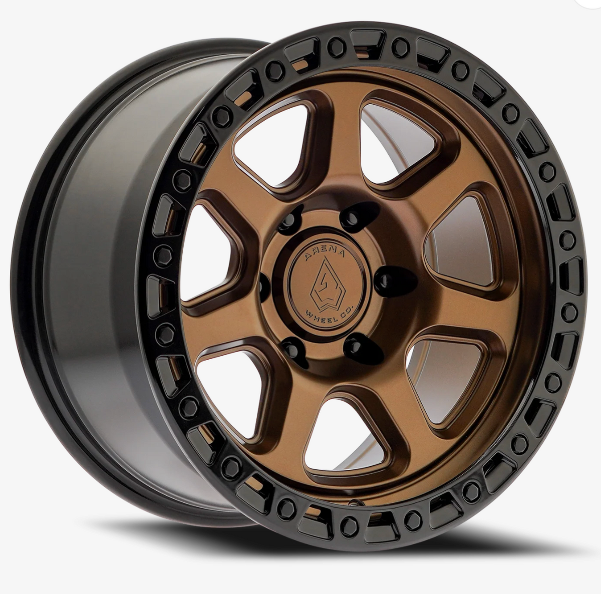 Arena Throttle 17x9 -12mm Smoked Bronze Center Glossy Black Lip