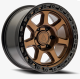 Arena Throttle 17x9 -12mm Smoked Bronze Center Glossy Black Lip
