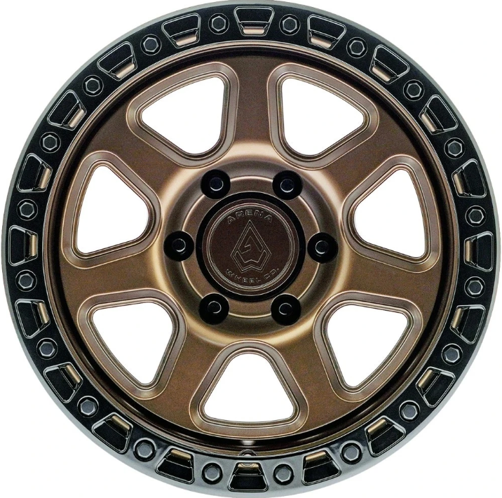 Arena Throttle 18x9 0mm Smoked Bronze Center Glossy Black Lip