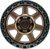 Arena Throttle 18x9 0mm Smoked Bronze Center Glossy Black Lip