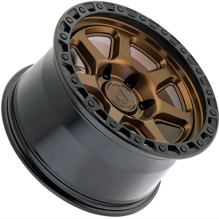 Arena Throttle 18x9 0mm Smoked Bronze Center Glossy Black Lip