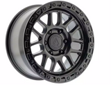 Arena Boost 17x9 -12mm Satin Black Center Glossy Black Lip