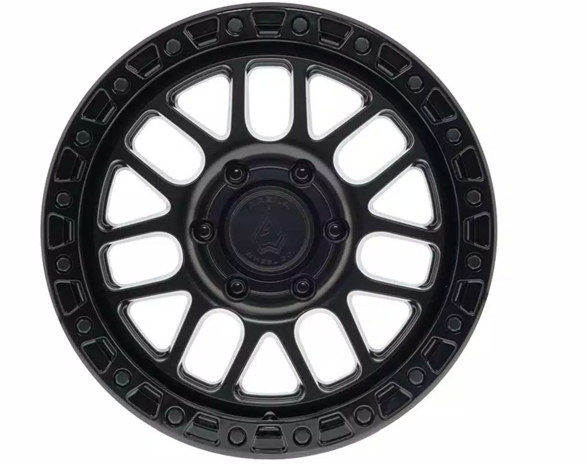 Arena Boost 17x9 -12mm Satin Black Center Glossy Black Lip