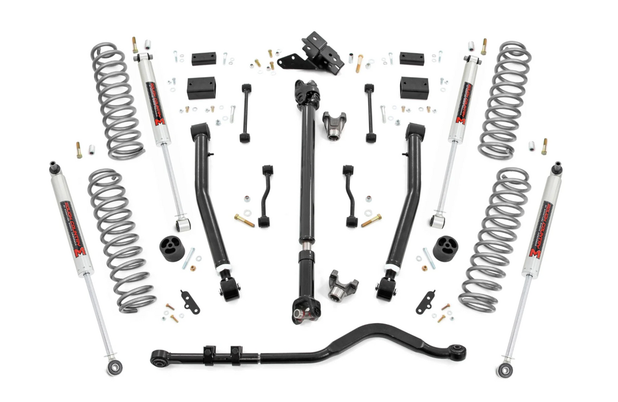 Rough Country 3.5 Inch Lift Kit | Adj Lower | FR D/S | Jeep Wrangler JL 4WD (2018-2023)