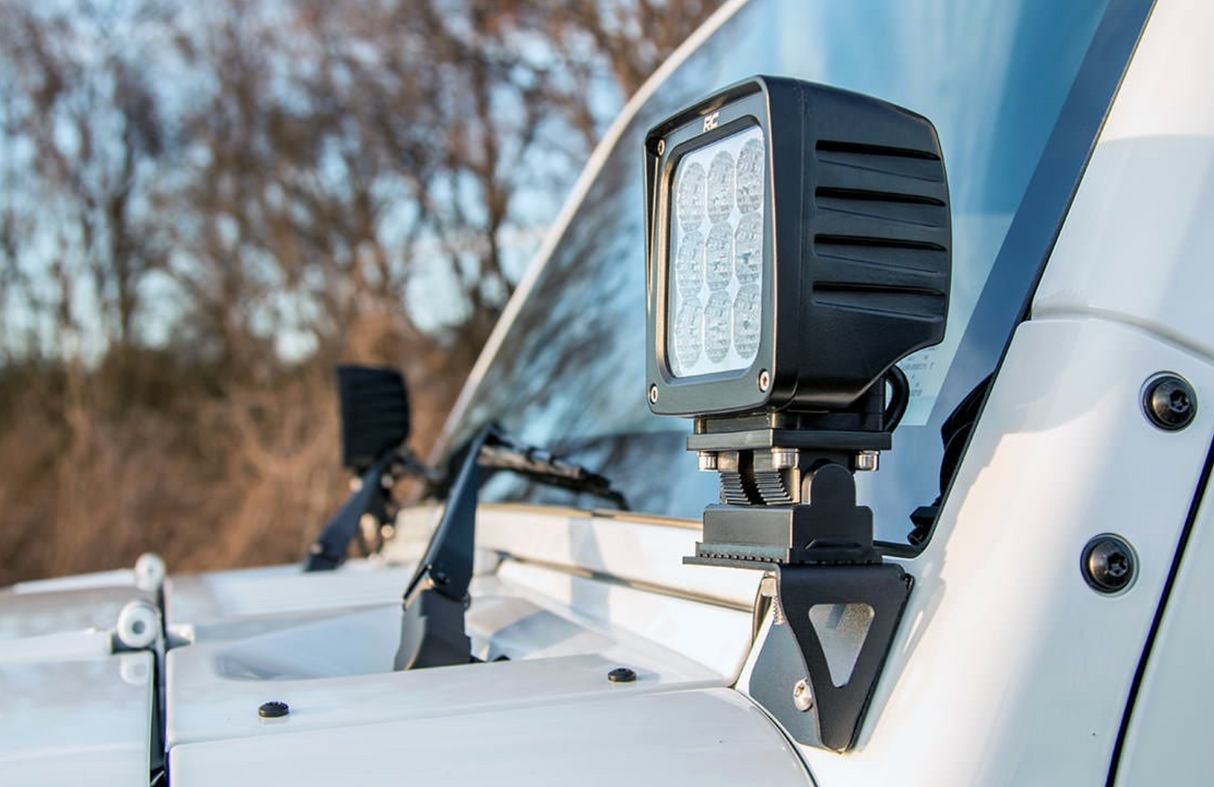Light Mounts Lower Windshield | Jeep Wrangler JK/Wrangler Unlimited (07-18)