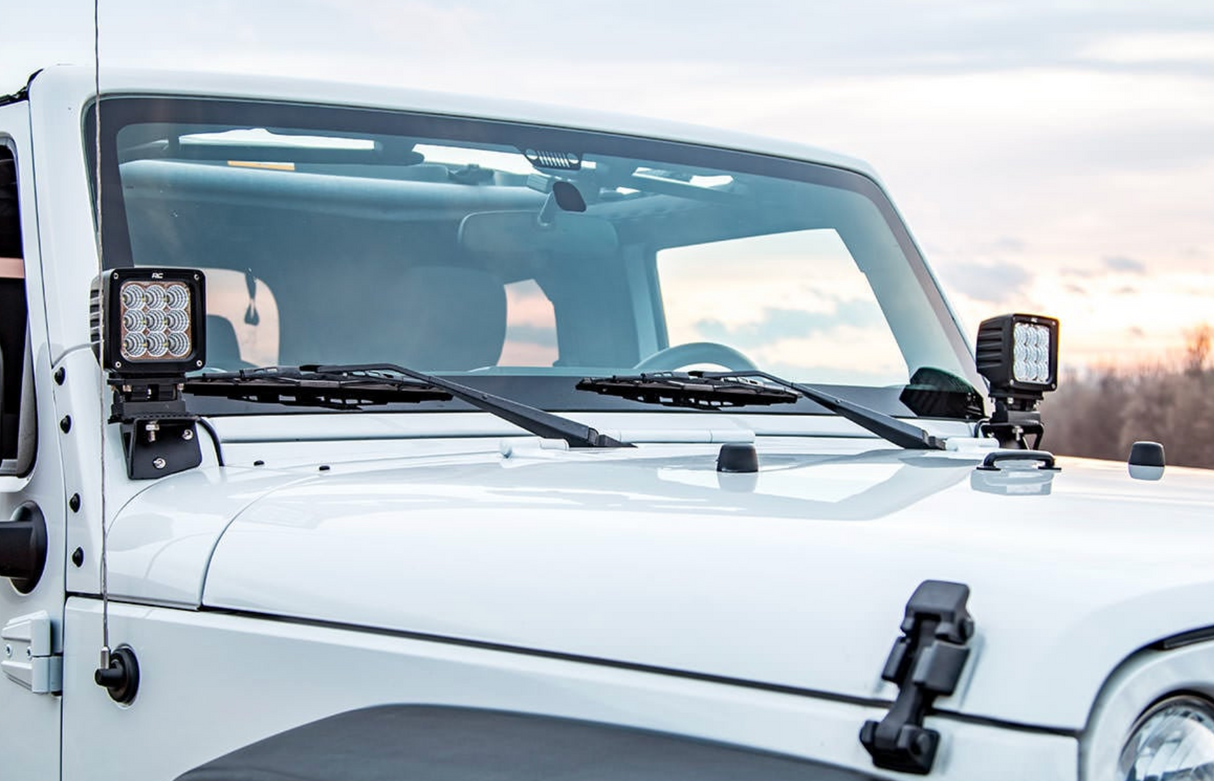 Light Mounts Lower Windshield | Jeep Wrangler JK/Wrangler Unlimited (07-18)
