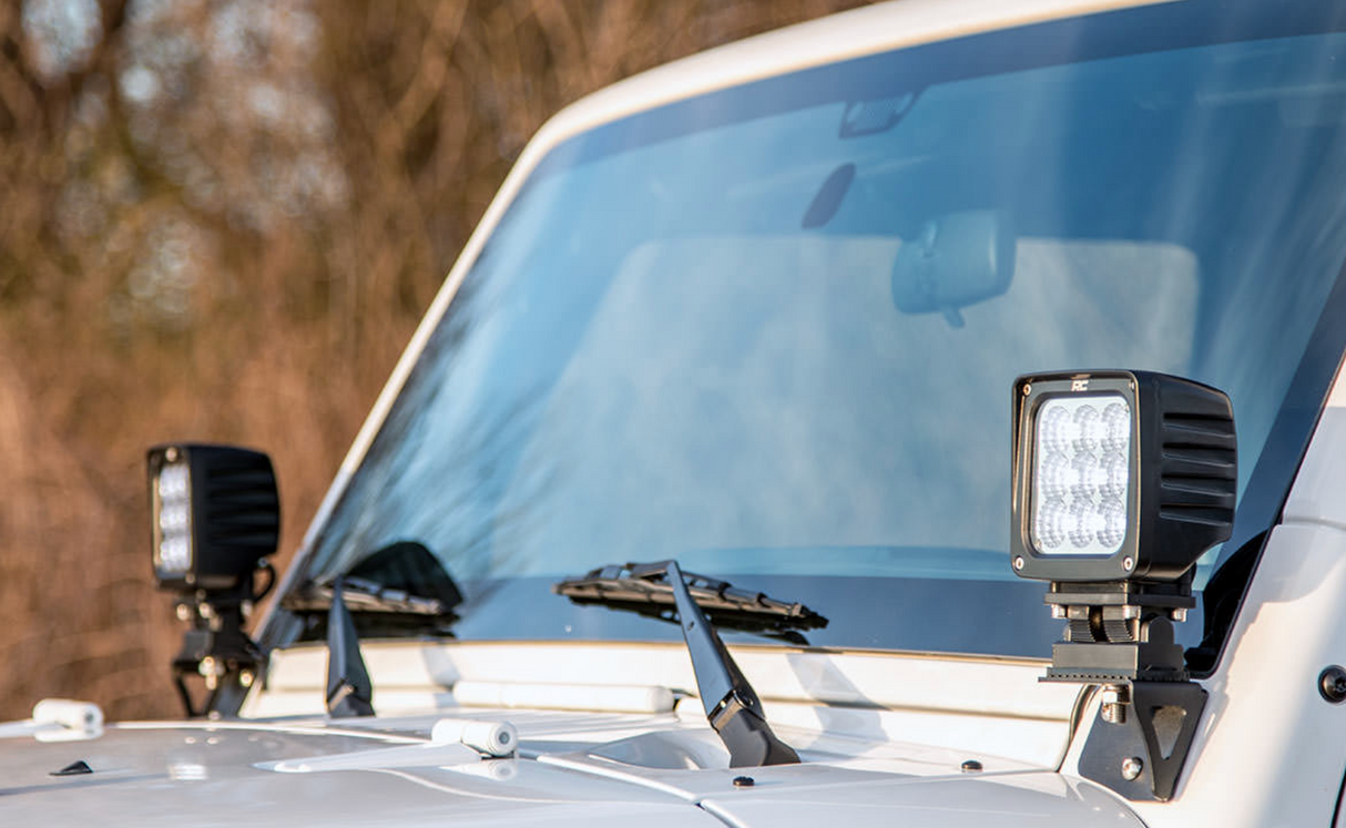 Light Mounts Lower Windshield | Jeep Wrangler JK/Wrangler Unlimited (07-18)