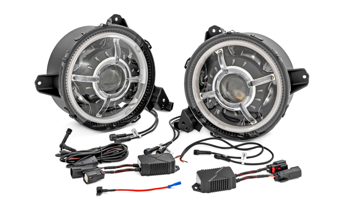 9 Inch DRL Halo LED Headlights DOT Approved | Jeep Gladiator JT/Wrangler JL (18-26)