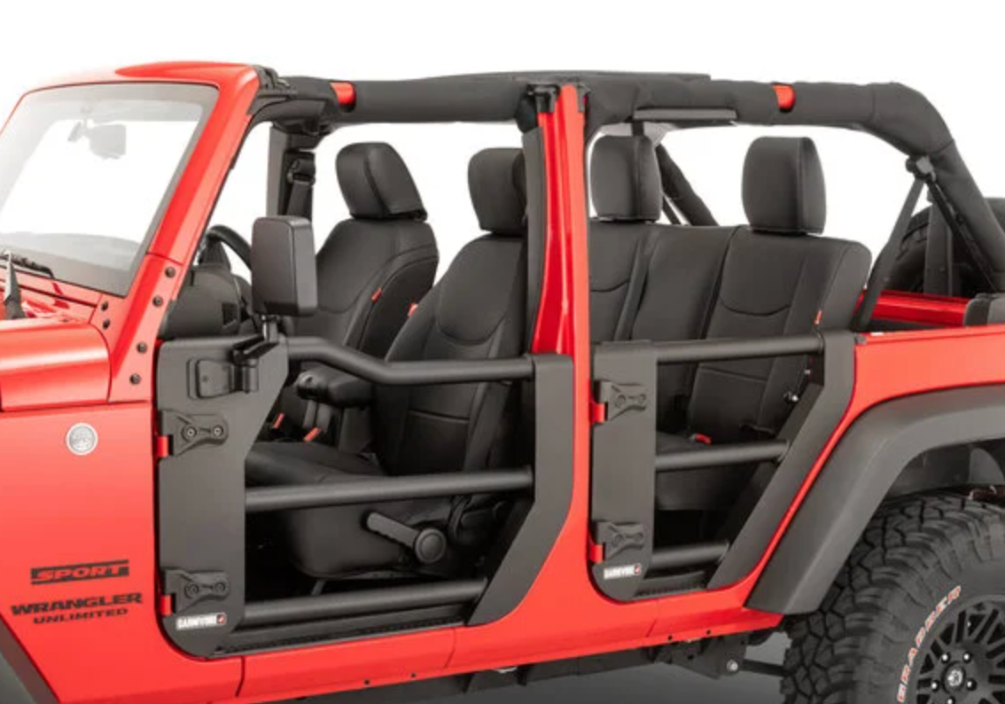 Carnivore Tube Doors Rear for 07-18 Jeep Wrangler JK Unlimited 4-Door