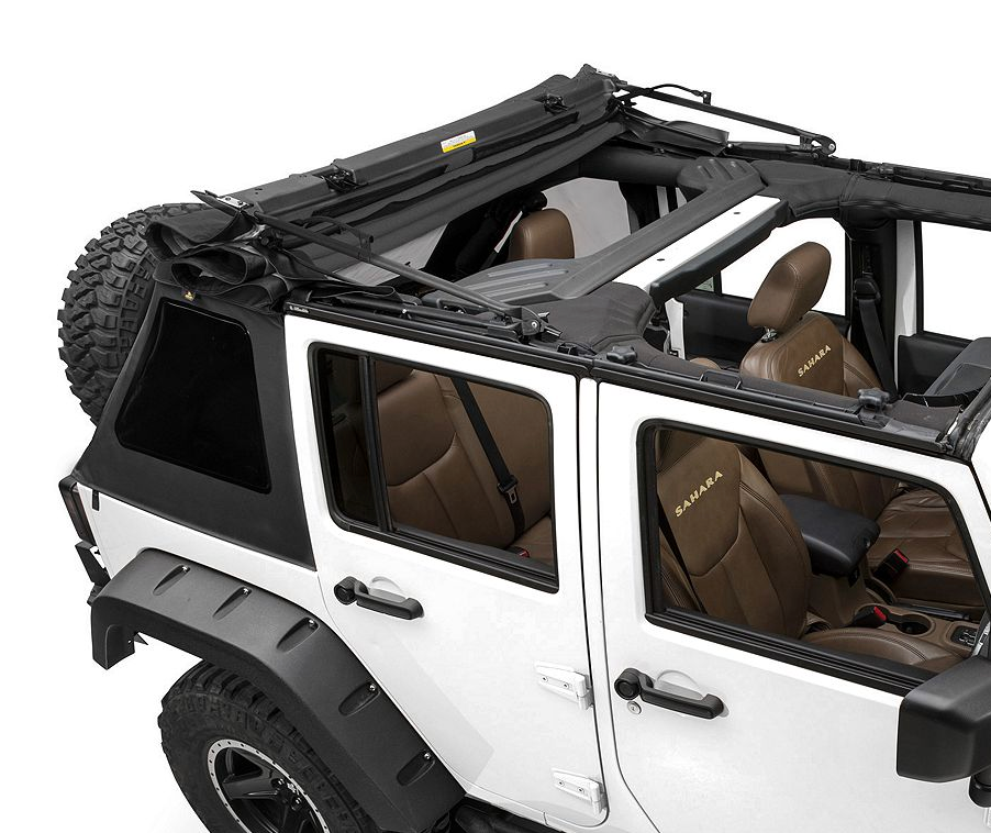 Bestop Trektop NX Glide Black Twill Soft Top for Jeep Wrangler JK 4-Door