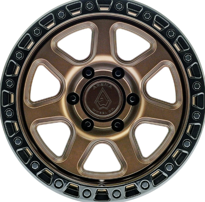 Arena Throttle 17x9 -12mm Smoked Bronze Center Glossy Black Lip