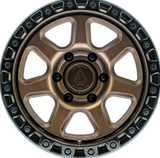Arena Throttle 17x9 -12mm Smoked Bronze Center Glossy Black Lip