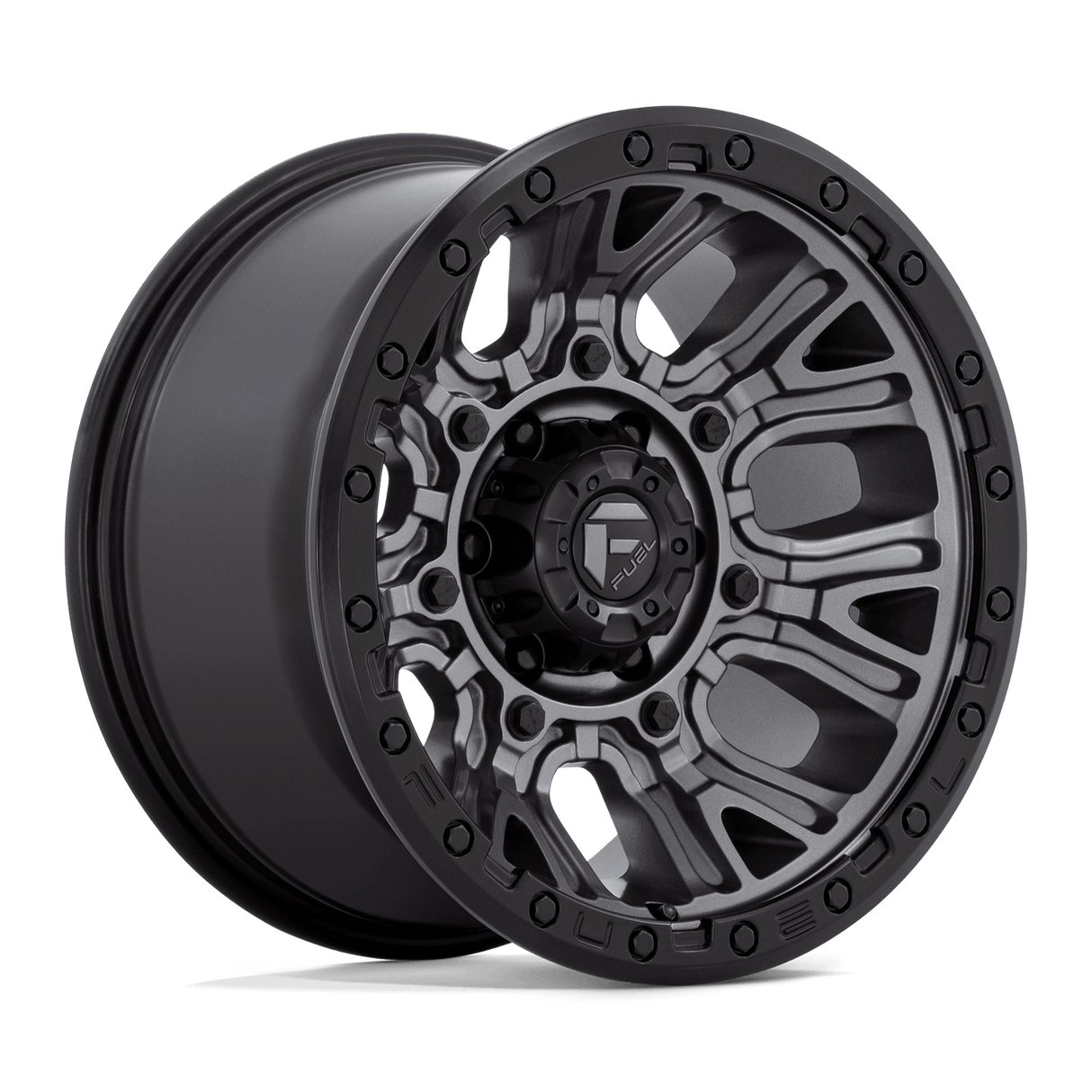 Fuel 1PC MATTE GUNMETAL W/ BLACK RING TRACTION 20X9 5X5.0 71 GDB +1