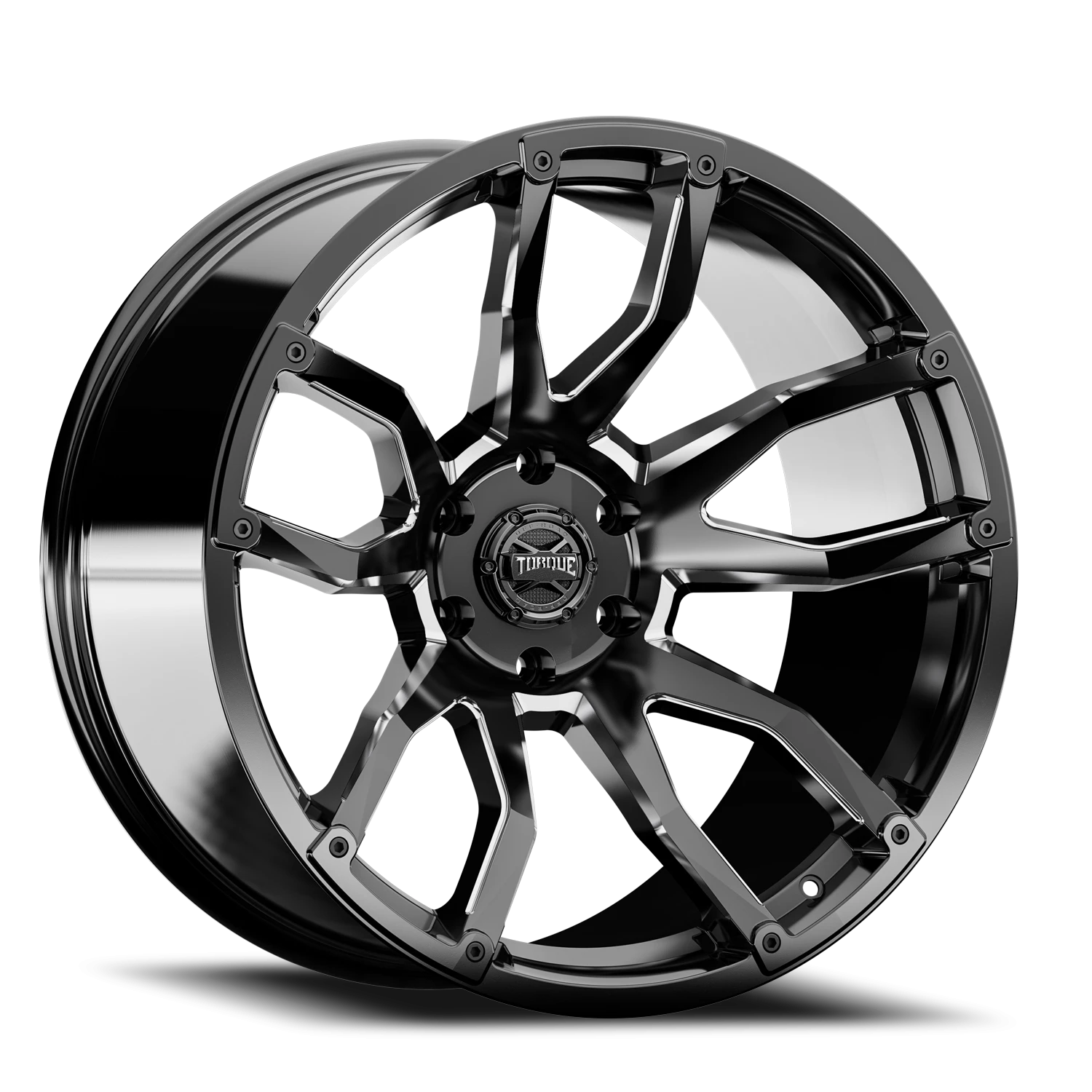 Torque Impact 22x10 Gloss Black Premium Milling 5x127 Offset -18