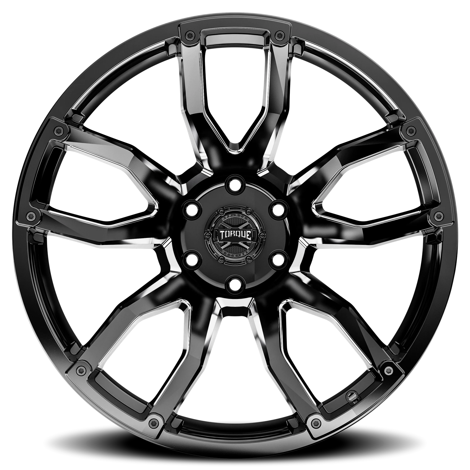 Torque Impact 22x10 Gloss Black Premium Milling 5x127 Offset -18