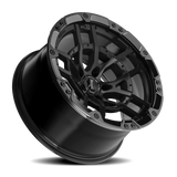 Torque Cliffhanger Satin Black 20x10 Gloss Black Lip 5x127 Offset -18