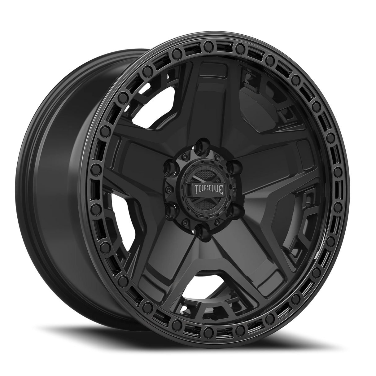 Torque Blackhawk Satin Black 17x9 Gloss Black Lip 5x127 Offset -12