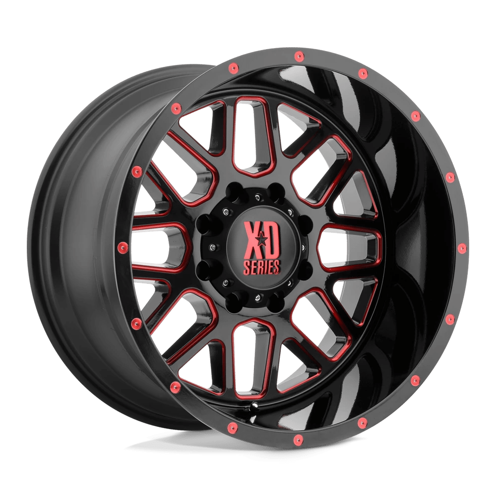 XD SATIN BLACK MILLED W/ RED TINTED CLEAR COAT XD820 17X9 5X5.0 S-BLK MILL RTCC -12MM