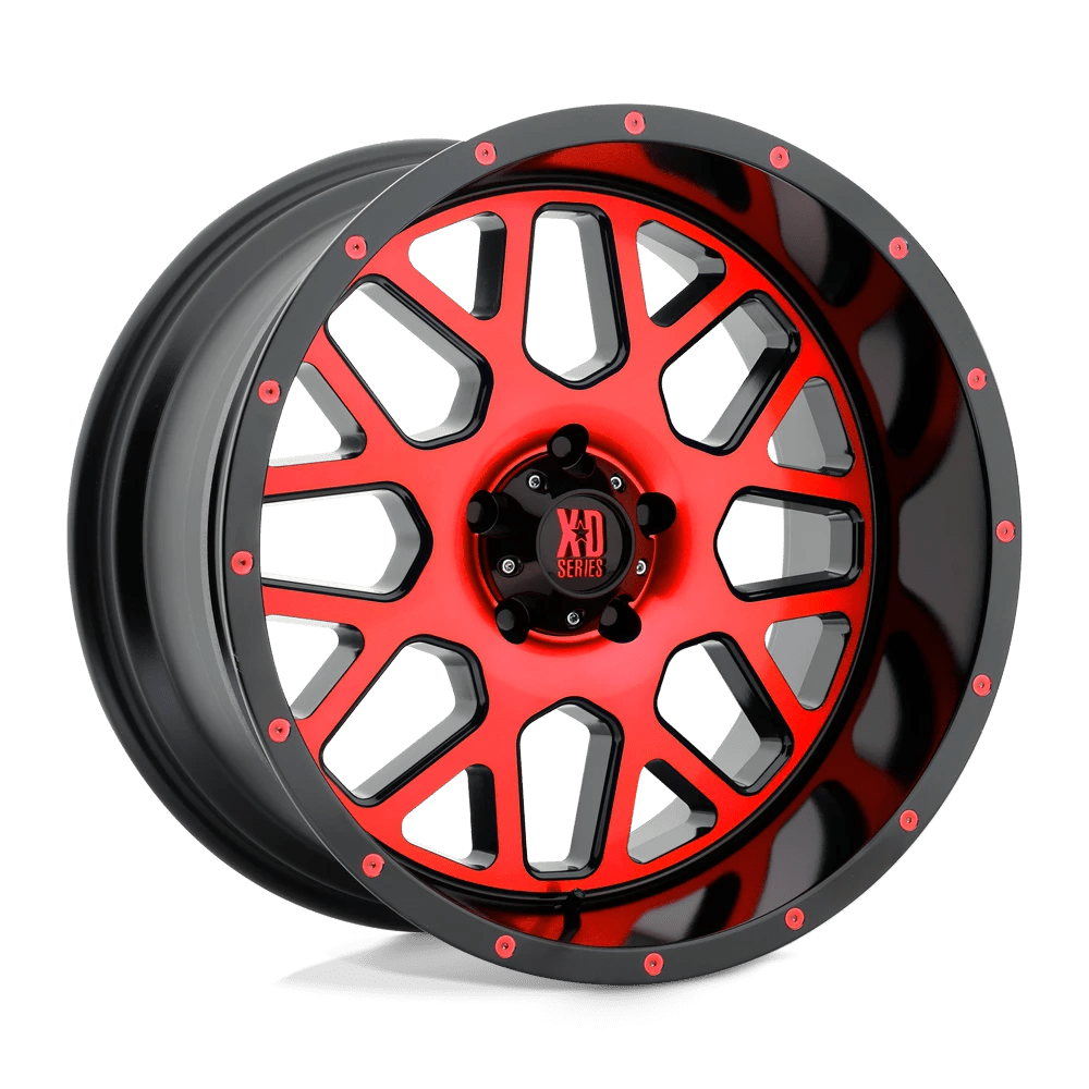 XD SATIN BLACK MACH FACE W/ RED TINTED CLEAR COAT XD820 17X8.5 5X5 S-BLK MILL PTCC 00MM