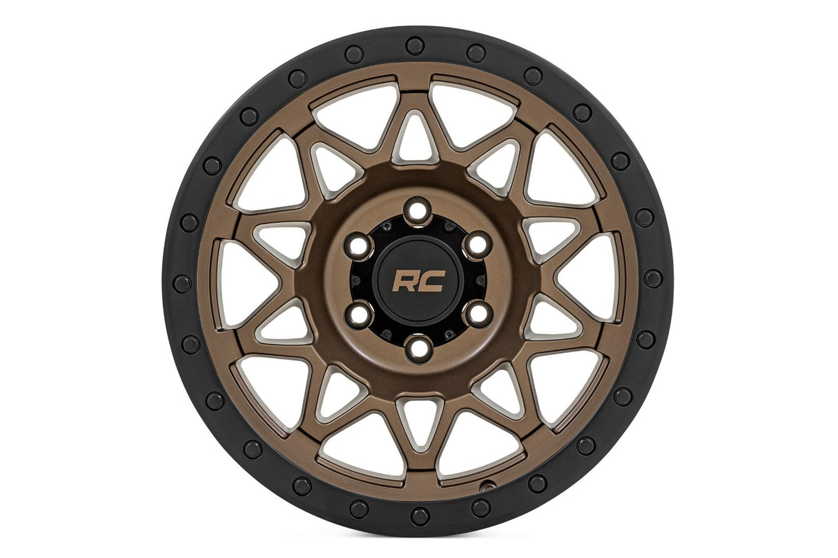 Rough Country 78 Series Wheel | Simulated Beadlock | Bronze/Black | 18x9 | 5x5 | -12mm