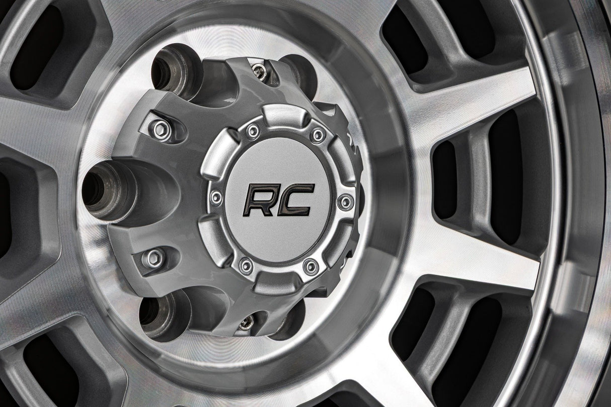 Rough Country 85 Series Wheel | Simulated Beadlock | Full Machine | 17x9 | 5x5 | -12mm
