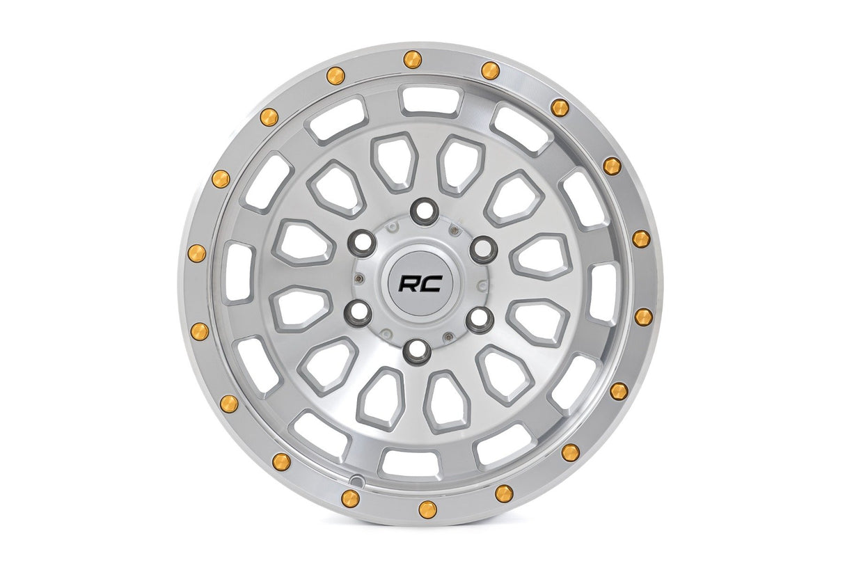 Rough Country 87 Series Wheel | Simulated Beadlock | Full Machine | 17x8.5 | 5x5 | +0mm