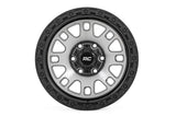 Rough Country 82 Series Wheel | One-Piece | Machined Semi Gloss Black | 17x9 | 5x5 | -12mm