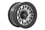 Rough Country 82 Series Wheel | One-Piece | Machined Semi Gloss Black | 17x9 | 5x5 | -12mm