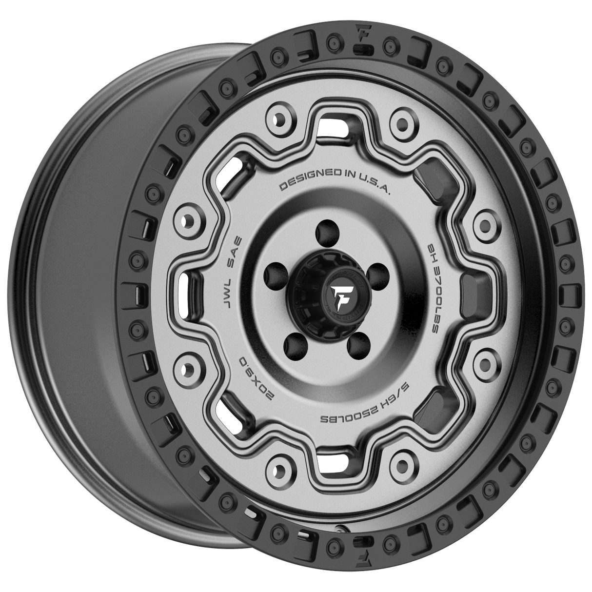 FITTIPALDI OFF ROAD FT100AB 20X9, ET +00, PCD 5X5.00, CB 71.5-SATIN ANTHRACITE BLACK RING
