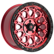 FITTIPALDI OFF ROAD FT101RTB 20X9, ET +00, PCD 5X5.00, CB 71.5-MACHINED WITH GLOSS RED TINT AND SATIN BLACK RING