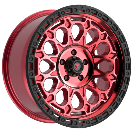 FITTIPALDI OFF ROAD FT101RTB 20X9, ET +00, PCD 5X5.00, CB 71.5-MACHINED WITH GLOSS RED TINT AND SATIN BLACK RING