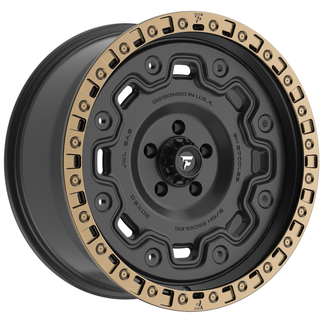 FITTIPALDI OFF ROAD FT100BZ 20X9, ET +00, PCD 5X5.00, CB 71.5-SATIN BLACK WITH BRONZE RING