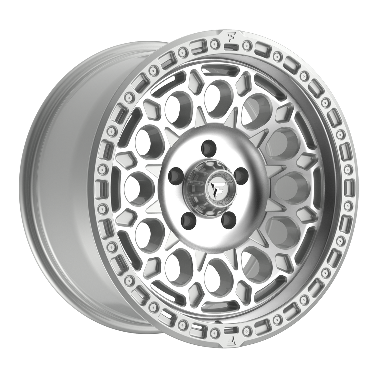 FITTIPALDI OFF ROAD FT101MS 18X9, ET +00, PCD 5X5.00, CB 71.5-GLOSS SILVER WITH MACHINED FACE AND UNDERCUT