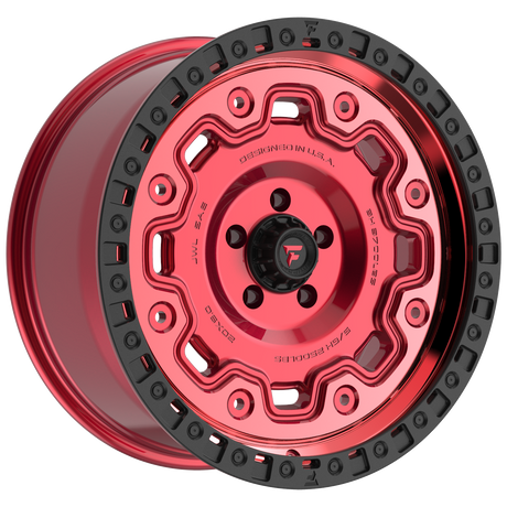 FITTIPALDI OFF ROAD FT100RTB 20X9, ET +00, PCD 5X5.00, CB 71.5-MACHINED WITH GLOSS RED TINT AND SATIN BLACK RING