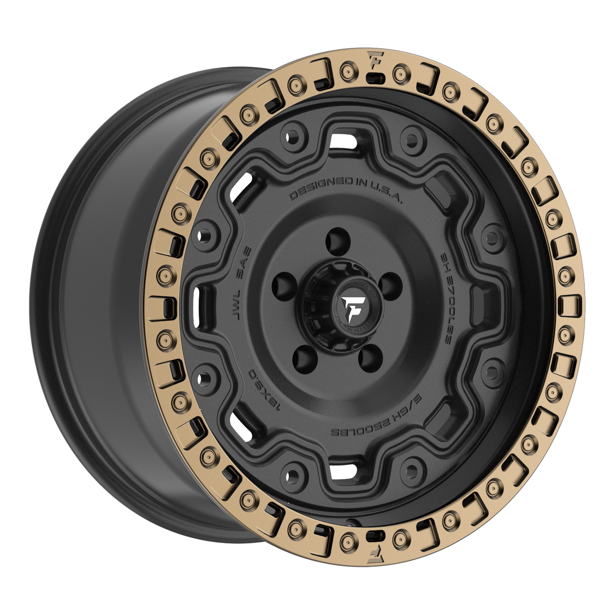 FITTIPALDI OFF ROAD FT100BZ 18X9, ET +00, PCD 5X5.00, CB 71.5-SATIN BLACK WITH BRONZE RING