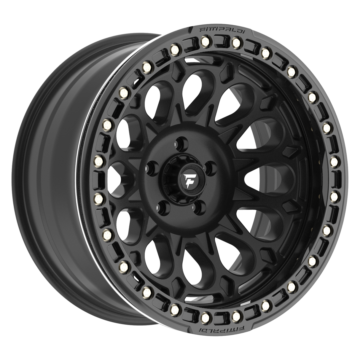 FITTIPALDI OFF ROAD FB153B 20X10, ET -38, PCD 5X5.00, CB 71.5-SATIN BLACK WITH GLOSS BLACK FORGED RING