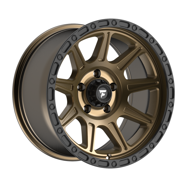 FITTIPALDI OFF ROAD FT104ZB 17X9, ET -12, PCD 5X5.00, CB 71.5-SATIN BRONZE WITH SATIN BLACK LIP