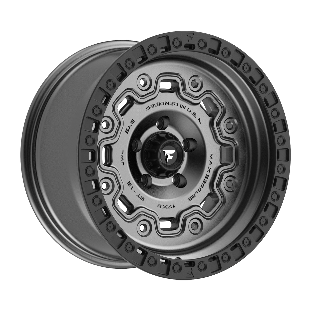 FITTIPALDI OFFROAD FT100AB 17X9, PCD 5X5.00, ET -12, CB 71.5-SATIN ANTHRACITE BLACK RING