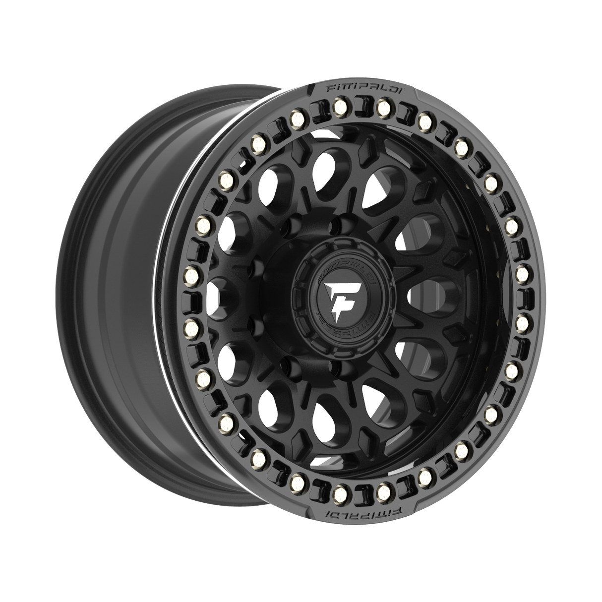 FITTIPALDI OFF ROAD FB153B 17X9, ET -15, PCD 5X5.00, CB 71.5-SATIN BLACK WITH GLOSS BLACK FORGED RING