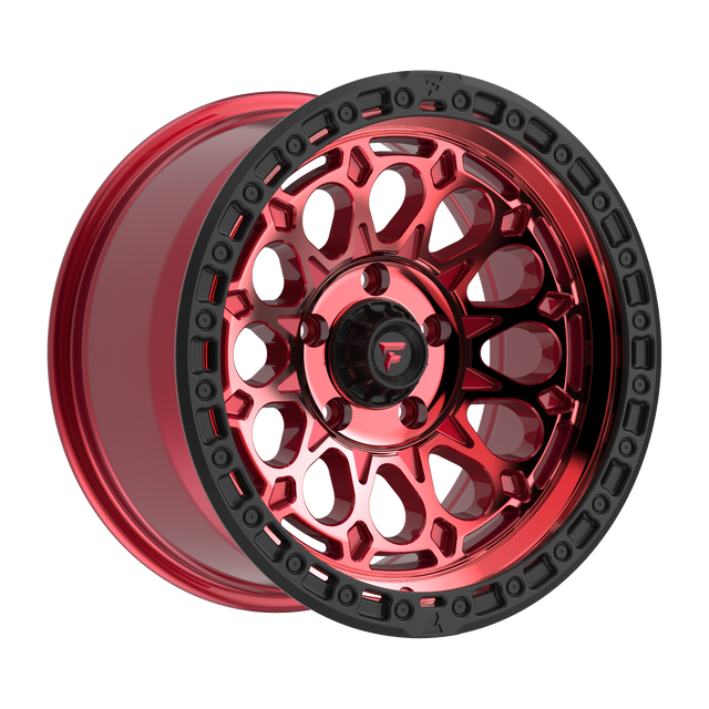 FITTIPALDI FT101RTB 17X9, PCD 5X5.00, ET-12, CB 71.5-MACHINED W/ GLOSS RED TINT & SATIN BLACK RING