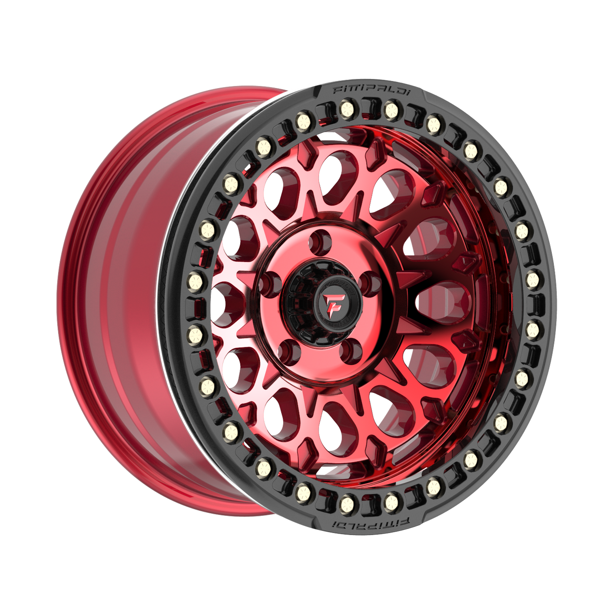 FITTIPALDI OFF ROAD FB153R 17X9, ET -15, PCD 5X5.00, CB 71.5-METALLIC GLOSS RED MACHINED RED TINT WITH GLOSS BLACK FORGED RING