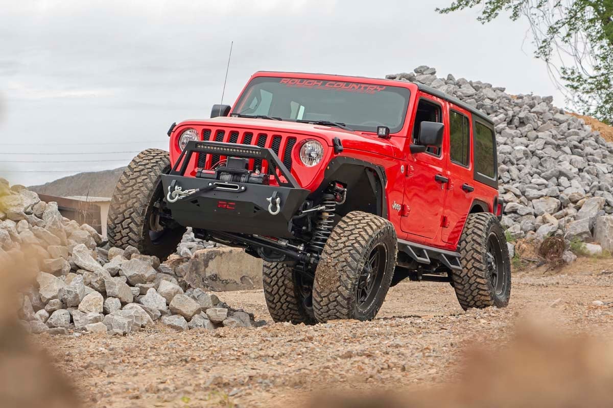 Rough Country 3.5 Inch Lift Kit | Adj Lower | FR D/S | Jeep Wrangler Unlimited (24-26)