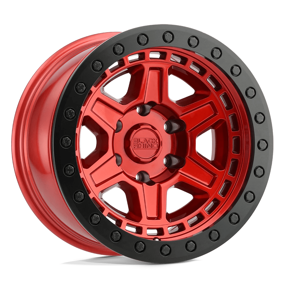 Black Rhino CANDY RED W/ BLACK RING & BOLTS BR RENO 17X9 5X127 -18 71 CNDY RED BLK