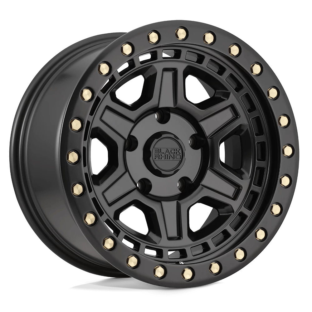 Black Rhino MATTE BLACK W/ BRASS BOLTS BR RENO 17X9 5X127 -18 71 M-BLK BRASS HW